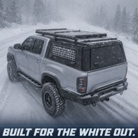 Hardtop noir pour Ute double cabine avec fenêtres à persiennes, plateforme de toit, portes à ailes de mouette, étanche pour Hilux OEM ODM