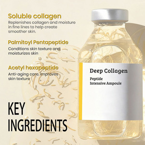 Sérum hydratant pour le visage, essence revitalisante intensive au collagène actif à 100%, liquide, peptides, raffermissant, ampoule, sérum riche en peptides - Product Image 2