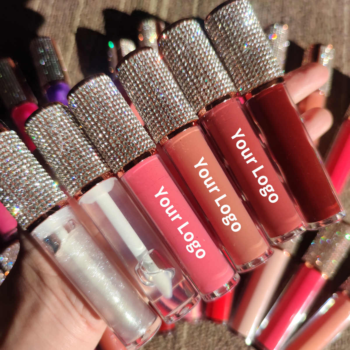 Блеск для губ с логотипом на заказ, блеск для губ с фирменной торговой маркой, база, большая кисть, косметические поставщики блеска для губ