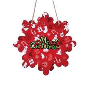 Panneaux de décoration suspendus pour la maison de Noël DIY Design Logo personnalisé Planche suspendue Sublimation Blank Snowflake Door Hanger - Product Image 3