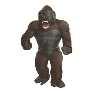 OEM ODM maskot tengkorak Pulau King Kong Orangutan Pakaian tiup dinosaurus Spoof Poop kostum tiup