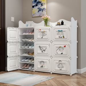 <b>Shoe</b> Cabinet Plastic Multi Layer Dustproof <b>Storage</b> Organizer For Home Bedroom Use Modern Minimalist Design - Product Image 1