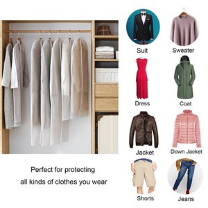 Housses à vêtements translucides personnalisées en PEVA HomeClean pour le rangement suspendu des vêtements, robes, costumes et manteaux dans le placard - Product Image 5