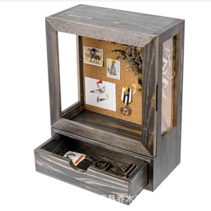 Wooden Wall Shadow Box <b>Frame</b> 15.1x11.3x5.8 Inch With Drawer For Display Storage Bedroom Living Room - Product Image 2