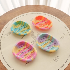 Mangkuk makanan anjing dan kucing pola polos, silikon ramah lingkungan antiselip telur kembang untuk hewan kecil - Product Image 4