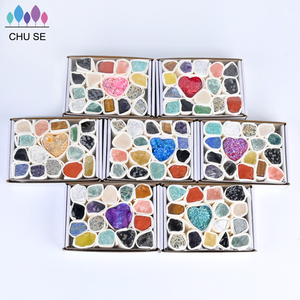 Wholesale High Quality Natural Mixed Gemstone Raw Crystal <b>Box</b> with Aura Geode Heart - Product Image 6
