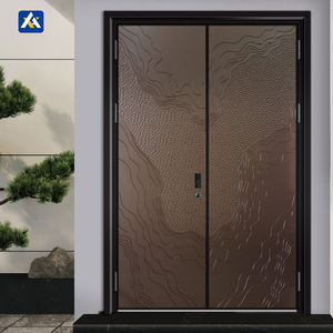 Puerta de Seguridad Exterior para Villa <span class=keywords><strong>Carmen</strong></span>, Puerta Doble de Aluminio Personalizada de Alta Calidad, Impermeable, Deslizante Lateral, Diseño Moderno - Product Image 1