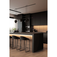 Armoires de cuisine en laque chic avec une esthétique moderne et une forte efficacité spatiale pour la cuisine