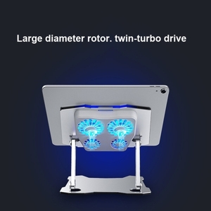 Support d'ordinateur <span class=keywords><strong>portable</strong></span> réglable en aluminium pour ipad Macbook Ordinateur <span class=keywords><strong>PC</strong></span> Tablet Support Notebook Stand Cooling Fan Pad Laptop Holder Base - Product Image 2