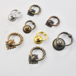 European Style Ring <b>Drawer</b> Pulls Zinc Alloy Cabinet Hardware Antique Finish Single Hole Furniture Handle - Product Image 3