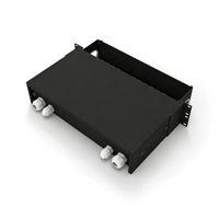 Rak Panel Patch Fiber Optik 19INCH 2U 96 Port FTTH dengan Tray Geser, Terpasang di Rak, Baja Dingin Hitam, Garansi 3 Tahun