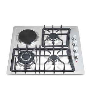 Table de cuisson 4 feux <span class=keywords><strong>gaz</strong></span> et <span class=keywords><strong>électrique</strong></span>, <span class=keywords><strong>cuisinière</strong></span> et <span class=keywords><strong>four</strong></span> sur pied 4 feux <span class=keywords><strong>gaz</strong></span> et <span class=keywords><strong>électrique</strong></span> - Product Image 1