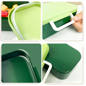 กล่องอาหารกลางวันเบนโตะสำหรับเด็กกล่องอาหารกลางวันกันรั่วพร้อมตัวแบ่งแบบปรับได้800มล. ทนทานสำหรับการเดินทางไปโรงเรียนปิกนิกเข้าไมโครเวฟได้ - Product Image 4