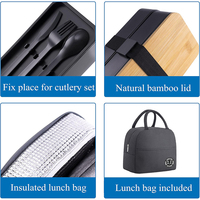 Couvercles en bambou avec logo personnalisé Boîte à lunch en plastique à 2 niveaux Boîte à nourriture pour enfants Conteneur à fruits portable pour la vie quotidienne