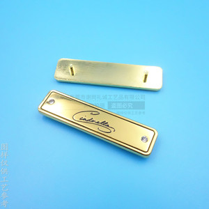 Bag <b>Label</b> Zinc Alloy 40x10mm <b>Plug</b> Type Customized For Bags With Rhinestones And Engraved Nameplate - Product Image 2