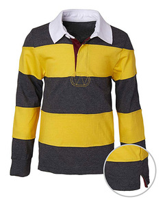 100% bông tùy chỉnh bóng bầu dục polo Áo sơ mi dài tay áo với Snug phù hợp còng - Product Image 2