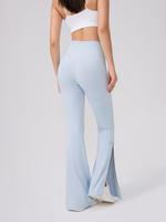 Pantalon de yoga femme effet seconde peau, taille haute, effet push-up, micro-évasé, haute élasticité, pour la danse et le fitness