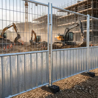 Panneaux de clôture temporaire de haute qualité en zinc plaqué, cadre rond, demi-maille, barrière de sécurité pour chantier, clôture murale