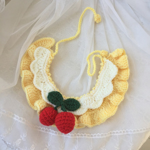 Bufandas/cintas para el cuello tejidas para gatos y perros, baberos/ponchos de Año Nuevo, baberos para mascotas, regalos navideños, Bichón Frisé azul y blanco - Product Image 1