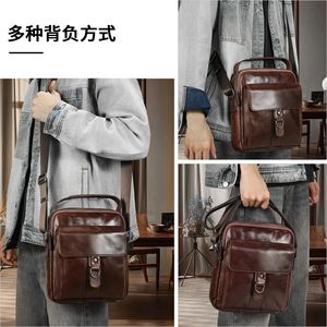 Bolso Cruzado para Hombre Dujiang, de Cuero Genuino, Estilo Vertical, Multifuncional, Casual, para Viajes Diarios - Product Image 2