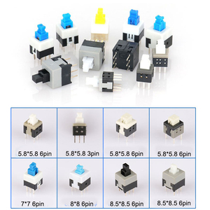 สวิตช์ขนาดเล็กแบบกด 2 3 4 5 6 ขา สำหรับแผงวงจรพิมพ์ (PCB) แบบ SMD/SMT ขนาด 5.8x5.8 7x7 8x8 8.5x8.5 มม. ปุ่มกดเปิด-ปิด แบบล็อคเอง - Product Image 6