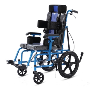 Silla de ruedas reclinable Manual con respaldo alto para niños y adultos con parálisis cerebral plegable para rehabilitación cuidado de discapacitados - Product Image 2