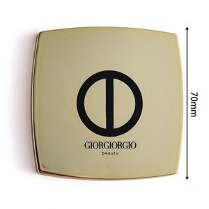 Gold Plated Metal Color Cheap Cost Promotion Gift Single Side Travel Square Mini Cosmetic <b>Compact</b> <b>Mirror</b> With Red Fabric Pouch - Product Image 3