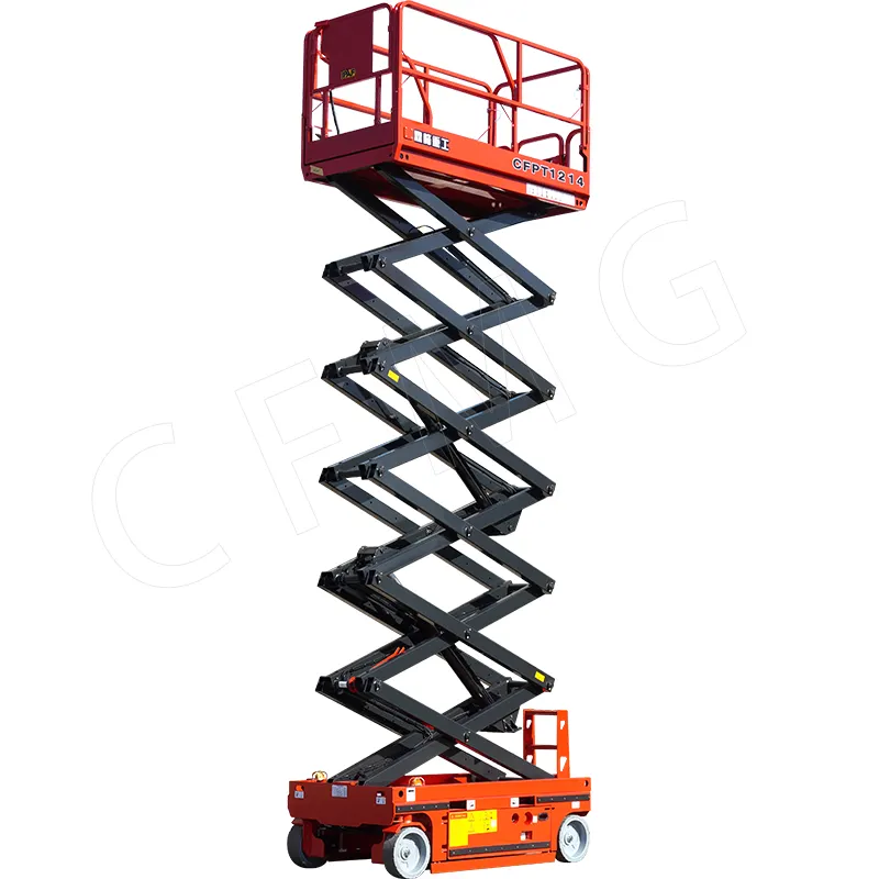 Nhà máy Outlet 8 m, 10 M 12 M 14 m tự hành thủy lực Scissor Lift overhead làm việc xe tải