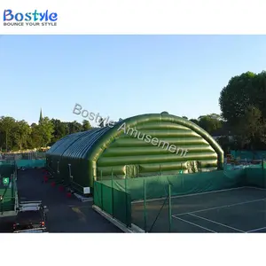巨型户外广告充气足球圆顶多维数据集事件绿色充气帐篷出售