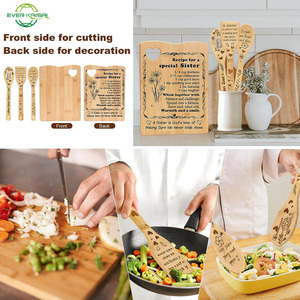 Cadeau créatif pour soeur <span class=keywords><strong>cuisine</strong></span> laser pelle bambou spatule planche à découper ensemble - Product Image 4