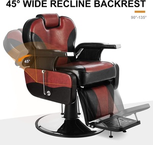 Chaise en peluche pour salon de coiffure, 2 pièces, équipement de salon de beauté, pour barbier, à l'ancienne, vente en gros - Product Image 4