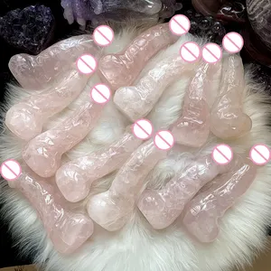 Cristaux de Offre Spéciale Guérisons Massage Baguettes Yoni Peens Quartz Rose Pénis Cristal Quartz Rose Gode