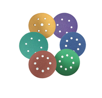 Disques de ponçage en céramique ultra-minces de style universel 5 pouces 125 mm 15/17 trous, disques de ponçage à crochets et boucles, disques de ponçage en papier abrasif pour ponceuse