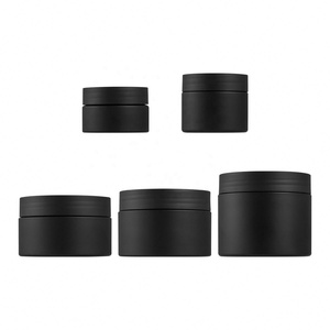 30ml 50ml Matte Black Containers <b>Plastic</b> PET Cosmetic Container <b>Jar</b> With Black Lid - Product Image 2