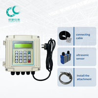Sensor pengukur aliran ultrasonik cair air & minyak pintar OEM pipa jepit portabel dengan 0.2% akurasi IP65/IP68