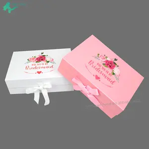 Custom Logo Premium Magnetic Gift Packaging Closure Box Flap Lid Magnetic Boxes Luxury Folding Magnetic box With Ribbon