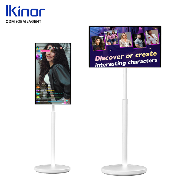 Ikinor Portable Full HD 1080p LCD Digital Signal Display Rotating Smart TV Stand Mobile Smart Television Monitor Indoor Use