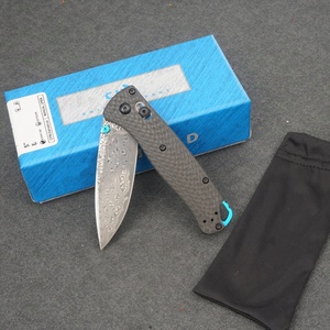 มีดพับ TREDKNIX BM535-3 เหล็กดามัสกัส ปลายแหลม ด้ามคาร์บอนไฟเบอร์ เปิดด้วยมือ สำหรับกิจกรรมกลางแจ้ง แคมป์ปิ้ง กีฬา DIY OEM - Product Image 5
