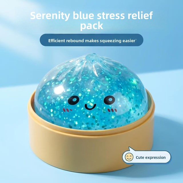 Colorful Glitter Dumpling Squishy Toy TPR Slow Rising Stress Relief Sensory Fidget Taba Wholesale