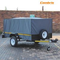 Bâche de remorque à plateau plat 10*16' avec rabat anti-pluie de 4' en Ripstop, enduite de PVC, résistante aux UV, antistatique et extensible pour remorque à benne basculante