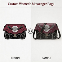 Sac Messager Personnalisé pour Femme, Motif Chat de Dessin Animé, en Cuir PU, Sac à Bandoulière avec Rabat, Portable pour Usage Quotidien
