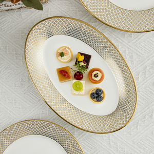 Vajilla de Porcelana de Alta Gama TQ, Platos de Cerámica con Borde Dorado para Hotel y Restaurante - Product Image 4