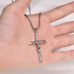 Fashion Fine Religious Jewelry Gold Plated Stainless Steel <b>Cross</b> Pendant Necklace - Product Image 3