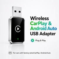 Adaptor Mini Wired to Wireless CarPlay Android Auto, USB Type C Plug and Play CarPlay Box Mendukung Kontrol Mobil Asli