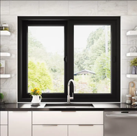 Puertas y Ventanas Corredizas Horizontales de Vidrio Insonorizadas de Aleación de Aluminio, Resistentes al Viento, para Uso en Almacenes y Cocinas, Estilo Minimalista