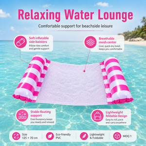 Bouée de piscine motorisée en PVC écologique, gonflable, pour une personne, <span class=keywords><strong>à</strong></span> rayures, avec boucle, flotteur de piscine gonflable - Product Image 5