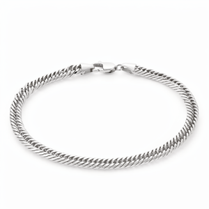 Bracelet robuste en platine Pt950 blanc à triple fermoir avec maillons décalés pour homme et femme, idéal pour l'extérieur et les occasions exigeantes - Product Image 1