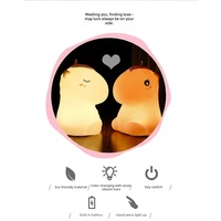 Veilleuse créative tactile pour enfants, rechargeable, personnalisable, en forme de lapin RGB, colorée, à capteur de mouvement, pour bébés et jeunes enfants, vente en gros