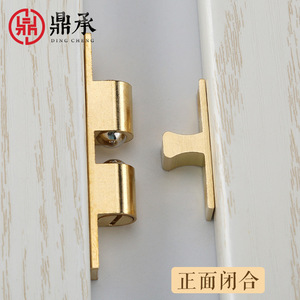 Butée de porte en laiton Dingcheng T4808, finition or mat brossé, montage au sol, commande manuelle - Product Image 5