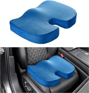 Coussin de siège de bureau en mousse à mémoire de forme avec support coccyx et base antidérapante - Product Image 1